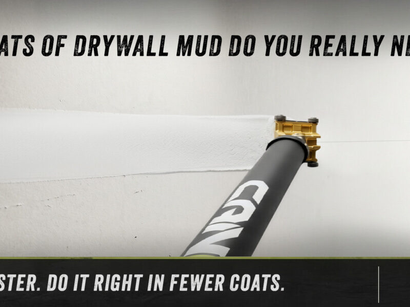 CanAm flat applicator and compound tube laying mud onto a flat drywall joint in one pass