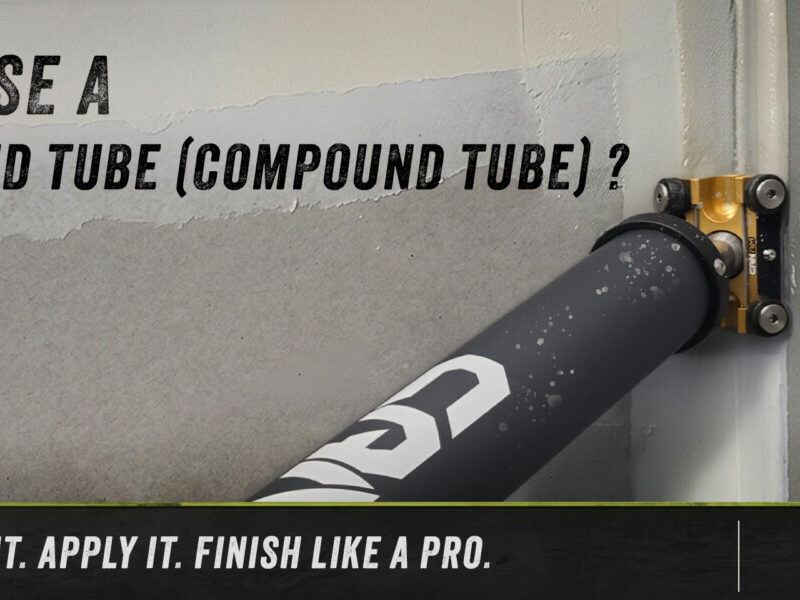 CanAm compound tube with an inside corner applicator laying mud into an inside drywall corner